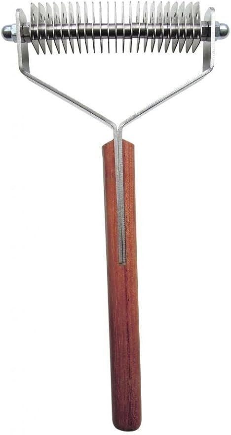 Double Wide Dematting Rake – 30-Blade Undercoat Tool for Thick-Coated Dogs & Cats