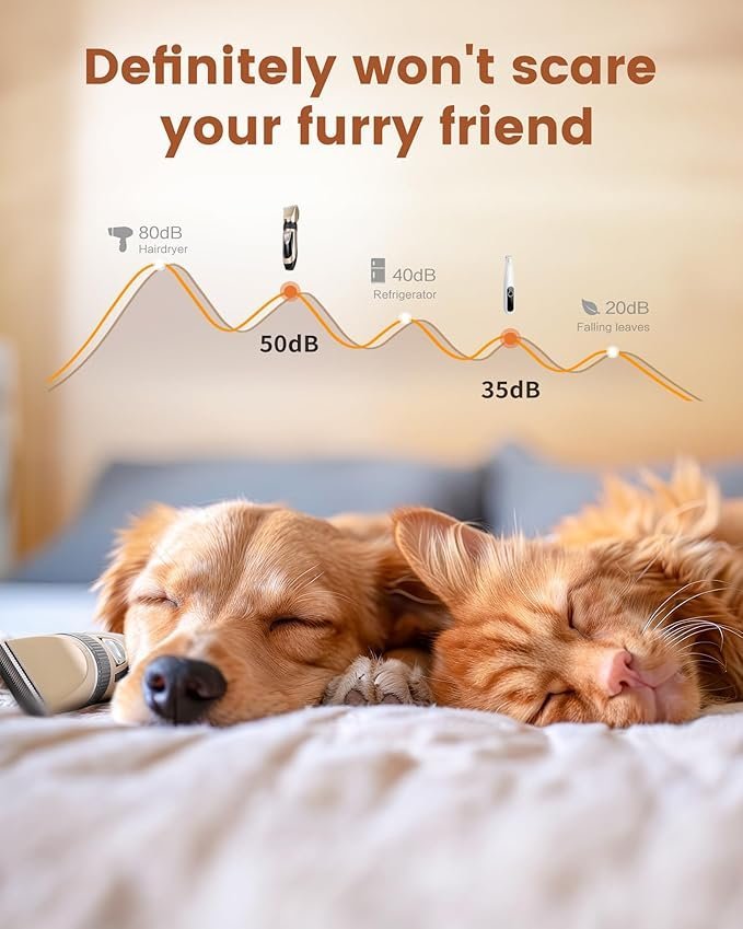 2-in-1 Rechargeable Dog Grooming Kit – Low-Noise Cordless Clippers & Paw Trimmer for Pets - Image 4