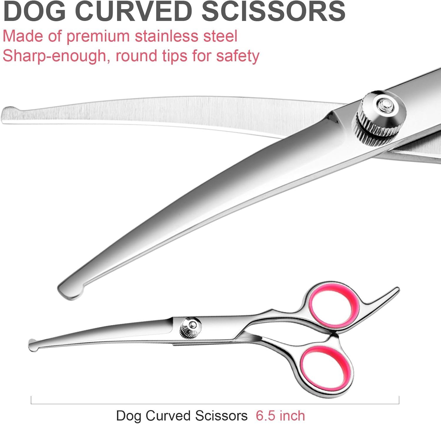 Professional Dog Grooming Scissors Set – Stainless Steel Shears with Round Tips & Comb for Dogs & Cats - Image 3